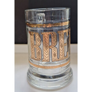 Vintage Culver, Ltd BREW Beer Mug/Stein 22kt Gold Trim, Lettering Barware